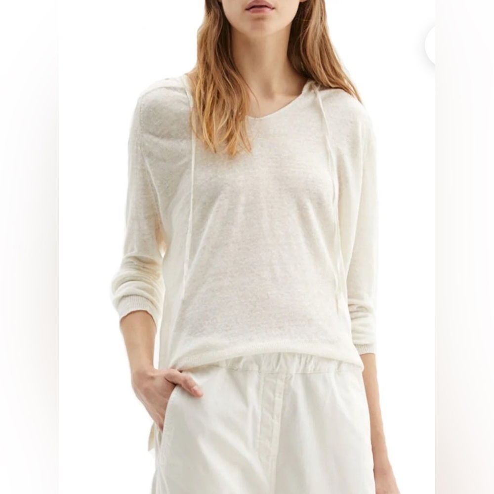 Nili Lotan Melissa Lightweight Linen Hooded Sweater Size XS